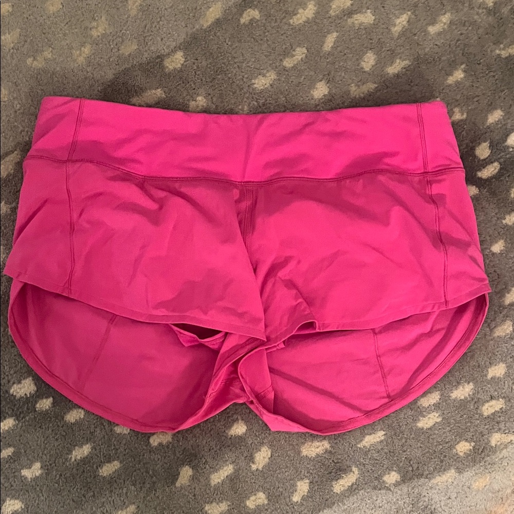 lululemon athletica Sonic Pink Athletic Shorts RARE